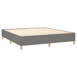 Boxspringbett mit Matratze Dunkelgrau 200x200 cm Stoff