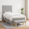 Boxspringbett mit Matratze Hellgrau 80x200 cm Stoff