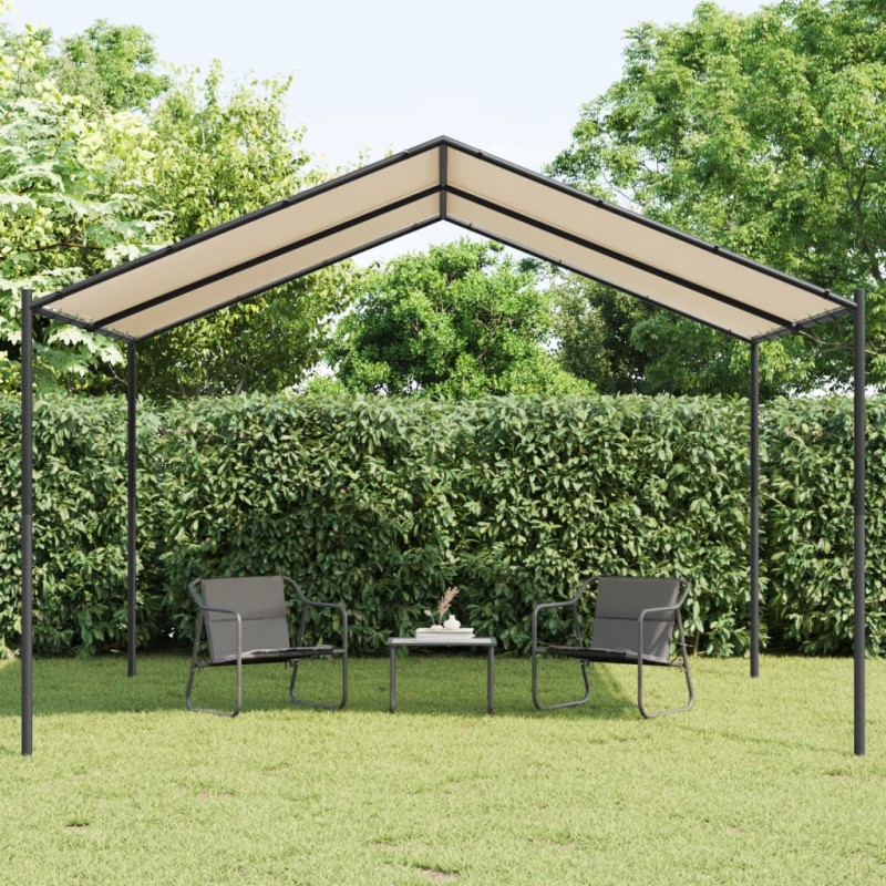 Gartenpavillon Beige 4x4 m Stahl und Stoff