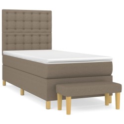 Boxspringbett mit Matratze Taupe 90x200 cm Stoff