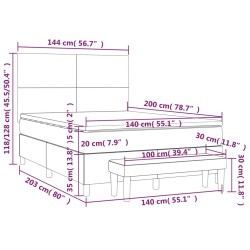 Boxspringbett mit Matratze Schwarz 140x200 cm Kunstleder