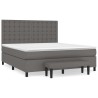 Boxspringbett mit Matratze Grau 180x200 cm Kunstleder