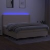 Boxspringbett mit Matratze & LED Creme 200x200 cm Stoff