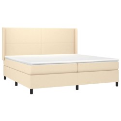 Boxspringbett mit Matratze & LED Creme 200x200 cm Stoff