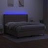 Boxspringbett mit Matratze & LED Taupe 180x200 cm Stoff