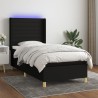 Boxspringbett mit Matratze & LED Schwarz 90x190 cm Stoff