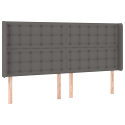 Boxspringbett mit Matratze & LED Grau 200x200 cm Kunstleder