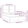 Boxspringbett mit Matratze & LED Dunkelblau 140x200 cm Samt