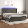 Boxspringbett mit Matratze & LED Dunkelgrau 200x200 cm Samt