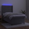 Boxspringbett mit Matratze & LED Hellgrau 80x200 cm Samt