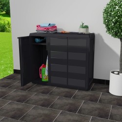 Gartenschrank mit 2 Böden Schwarz