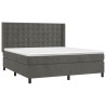 Boxspringbett mit Matratze & LED Dunkelgrau 180x200 cm Samt