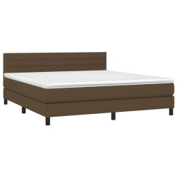 Boxspringbett mit Matratze Dunkelbraun 160x200 cm Stoff