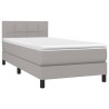 Boxspringbett mit Matratze Hellgrau 100x200 cm Stoff