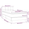 Boxspringbett mit Matratze Hellgrau 100x200 cm Stoff