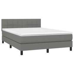 Boxspringbett mit Matratze Dunkelgrau 140x190 cm Stoff