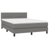 Boxspringbett mit Matratze Dunkelgrau 140x190 cm Stoff