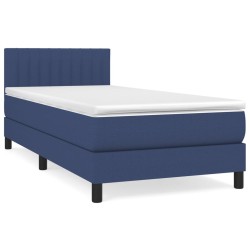 Boxspringbett mit Matratze Blau 90x190 cm Stoff