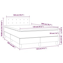 Boxspringbett mit Matratze Schwarz 120x200 cm Stoff