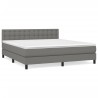 Boxspringbett mit Matratze Dunkelgrau 180x200 cm Stoff