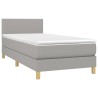 Boxspringbett mit Matratze Hellgrau 100x200 cm Stoff