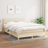 Boxspringbett mit Matratze Creme 140x190 cm Stoff