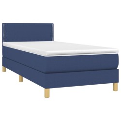 Boxspringbett mit Matratze Blau 90x190 cm Stoff