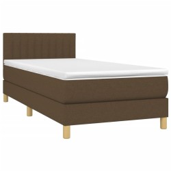 Boxspringbett mit Matratze Dunkelbraun 90x190 cm Stoff