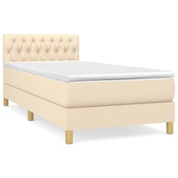 Boxspringbett mit Matratze Creme 100x200 cm Stoff