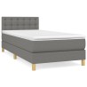 Boxspringbett mit Matratze Dunkelgrau 80x200 cm Stoff