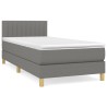 Boxspringbett mit Matratze Dunkelgrau 100x200 cm Stoff