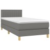 Boxspringbett mit Matratze Dunkelgrau 100x200 cm Stoff