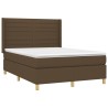 Boxspringbett mit Matratze Dunkelbraun 140x200 cm Stoff