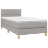 Boxspringbett mit Matratze & LED Hellgrau 90x190 cm Stoff