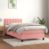 Boxspringbett mit Matratze Rosa 100x200 cm Samt