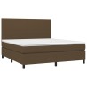 Boxspringbett mit Matratze Dunkelbraun 180x200 cm Stoff