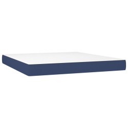 Boxspringbett mit Matratze Blau 180x200 cm Stoff