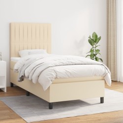 Boxspringbett mit Matratze Creme 80x200 cm Stoff