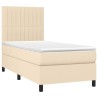 Boxspringbett mit Matratze Creme 80x200 cm Stoff