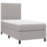 Boxspringbett mit Matratze Hellgrau 80x200 cm Stoff