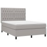 Boxspringbett mit Matratze Hellgrau 140x200 cm Stoff