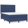 Boxspringbett mit Matratze Blau 140x190 cm Stoff