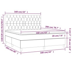 Boxspringbett mit Matratze Taupe 160x200 cm Stoff