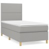 Boxspringbett mit Matratze Hellgrau 80x200 cm Stoff