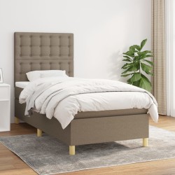 Boxspringbett mit Matratze Taupe 100x200 cm Stoff