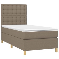 Boxspringbett mit Matratze Taupe 100x200 cm Stoff