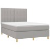 Boxspringbett mit Matratze Hellgrau 140x200 cm Stoff