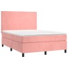 Boxspringbett mit Matratze Rosa 140x200 cm Samt