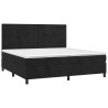 Boxspringbett mit Matratze Schwarz 200x200 cm Samt