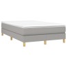 Boxspringbett mit Matratze Hellgrau 120x200 cm Stoff